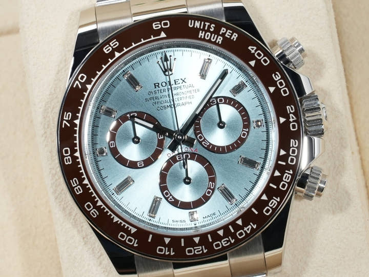 Rolex Daytona Ref. 126506A Platinum Ice Blue Dial with 11 Diamond Markers, Unused.  (6nvfmg5b appears to be an internal reference number and is not translated)