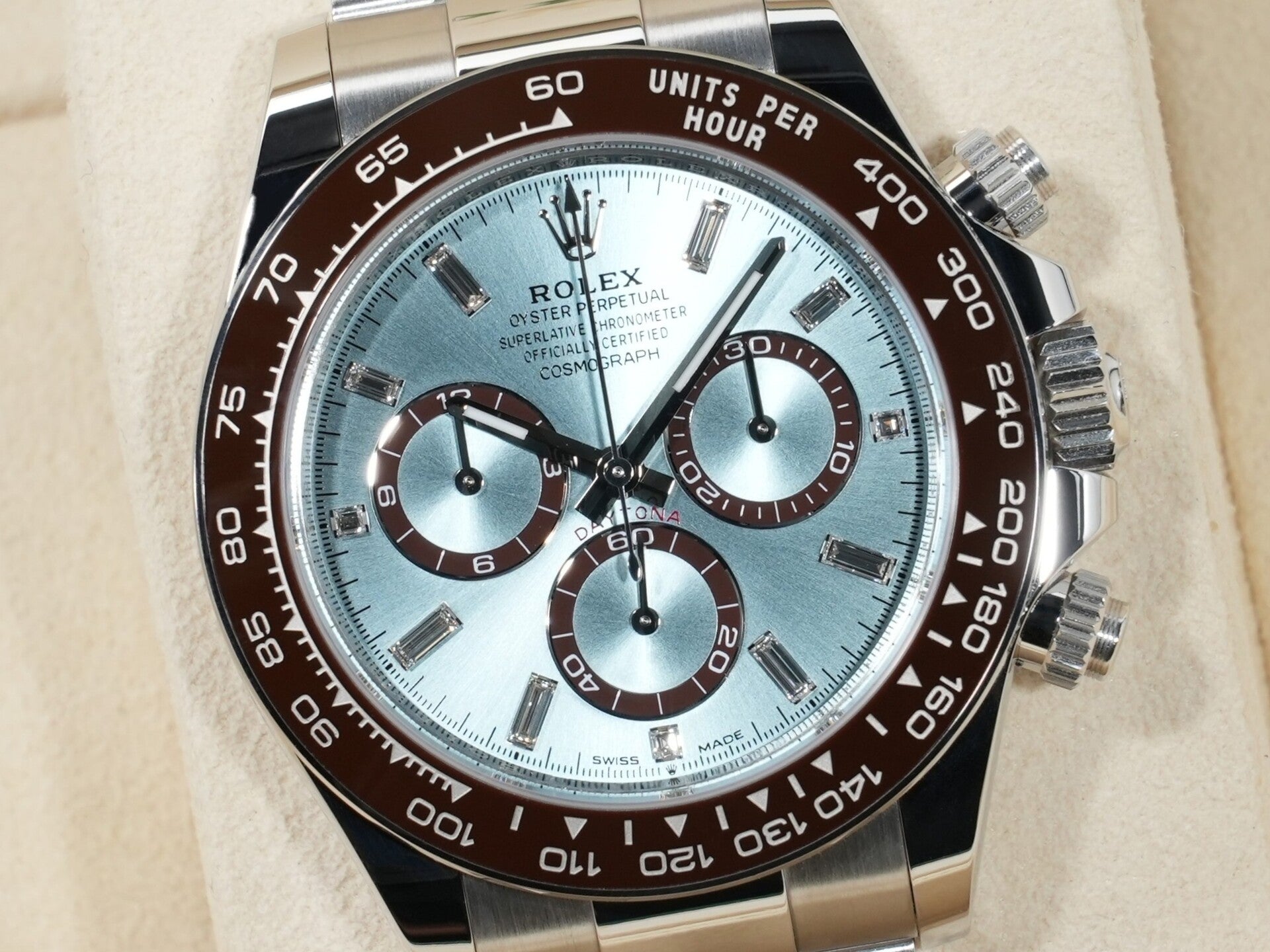 Rolex Daytona Ref. 126506A Platinum Ice Blue Dial with 11 Diamond Markers, Unused.  (6nvfmg5b appears to be an internal reference number and is not translated)