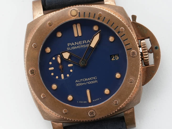 パネライ サブマーシブル ブロンゾ ブルー アビッソ Ref.PAM01074 ブロンズ ブルー文字盤 美中古 adbvfr5d