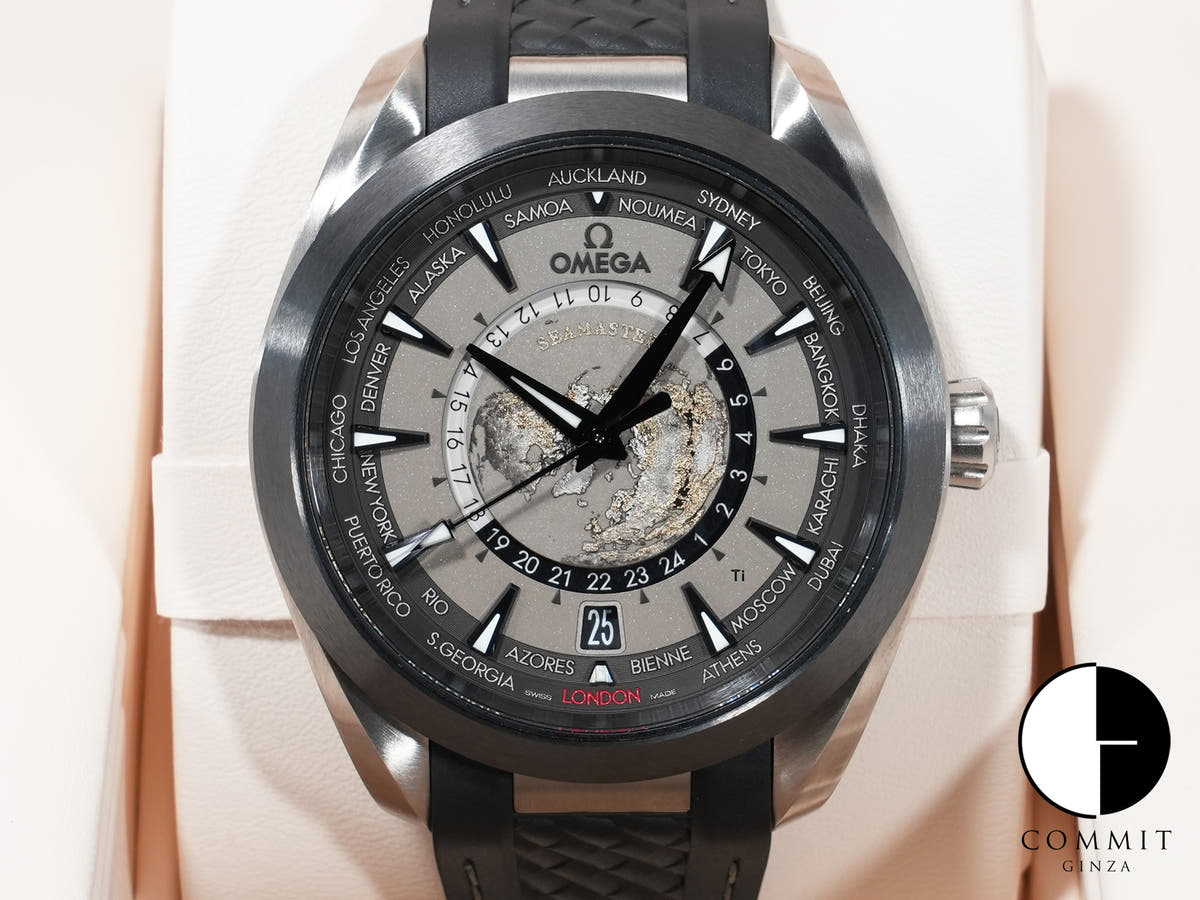 オメガ シーマスター アクアテラ 150M GMT ワールドタイマー Ref.220.92.43.22.99.001 チタン グレー文字盤 中古 neekoixq