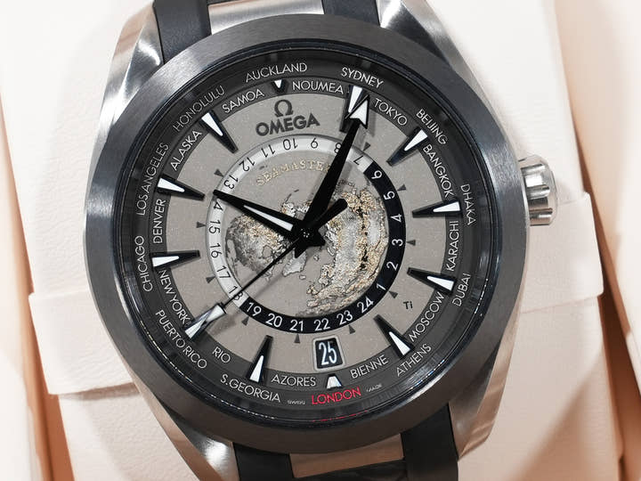 オメガ シーマスター アクアテラ 150M GMT ワールドタイマー Ref.220.92.43.22.99.001 チタン グレー文字盤 中古 neekoixq