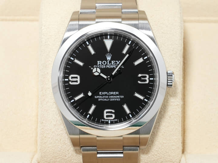 ロレックス エクスプローラーI Ref.214270 ステンレススチール ブラック文字盤 オイスターブレスレット 美品 5waxcdkd