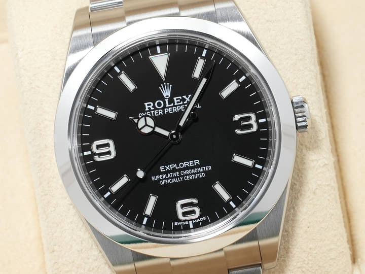 ロレックス エクスプローラーI Ref.214270 ステンレススチール ブラック文字盤 オイスターブレスレット 美品 5waxcdkd