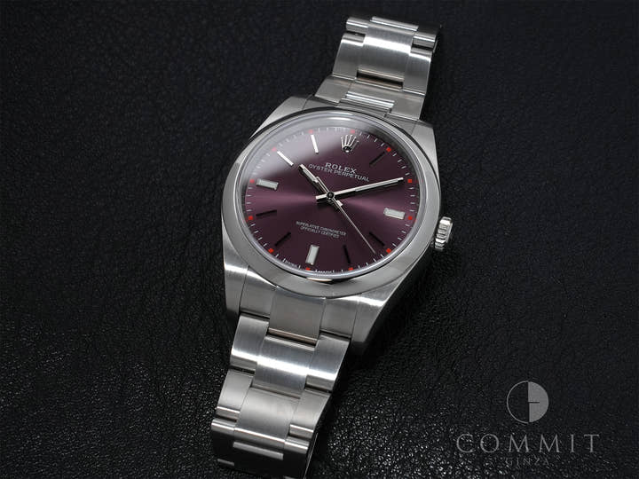 ロレックス オイスターパーペチュアル39 Ref.114300 ステンレススチール レッドグレープ文字盤 美品 yeyqd94k