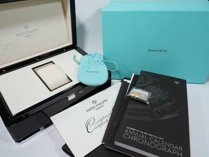 パテックフィリップ アニュアルカレンダー クロノグラフ TIFFANY&CO. Ref.5960/1A-001 ステンレススチール シルバー文字盤 美品 a9ee7ywt