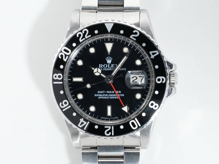 ロレックス GMTマスター Ref.16750 ステンレススチール ブラック文字盤 オイスターブレスレット 中古 yxsqbn9s