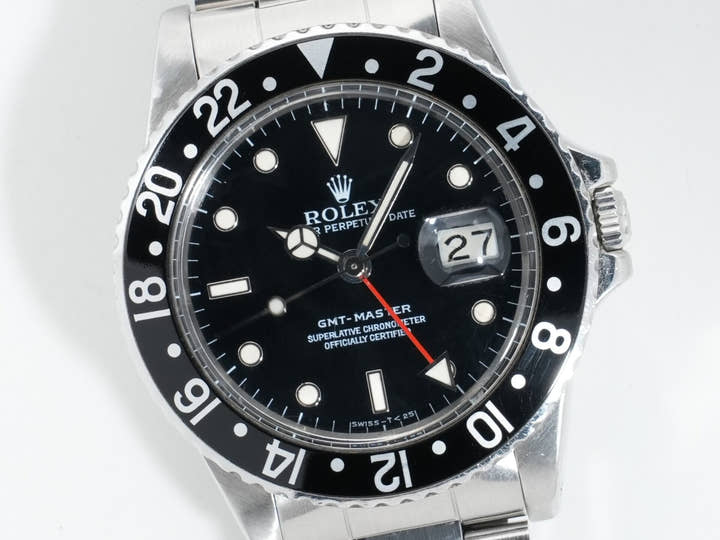 ロレックス GMTマスター Ref.16750 ステンレススチール ブラック文字盤 オイスターブレスレット 中古 yxsqbn9s