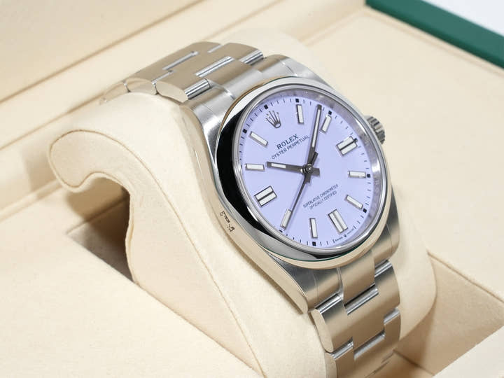 ロレックス オイスターパーペチュアル41 Ref.134300 ステンレススチール ラベンダー文字盤 未使用 rwyny55i