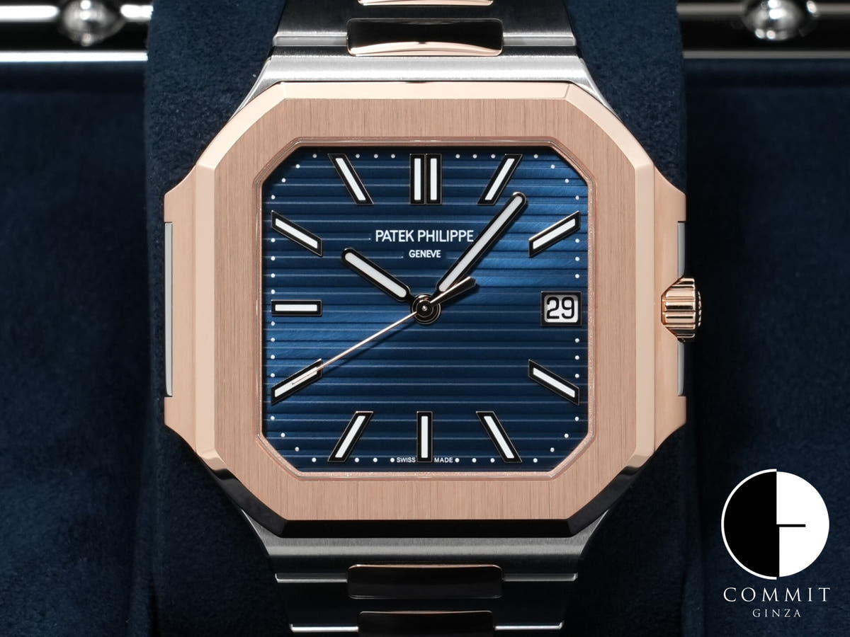 パテックフィリップ キュビタス Ref.5821/1AR-001 ステンレススチール/ローズゴールド ブルーソレイユ文字盤 未使用 zasnnjth