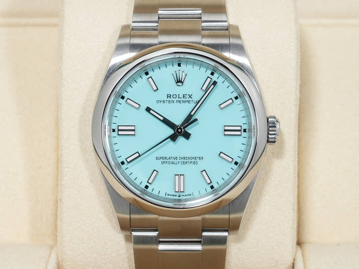 ロレックス オイスターパーペチュアル36 Ref.126000 ステンレススチール ターコイズ文字盤 美品 atcx39fc