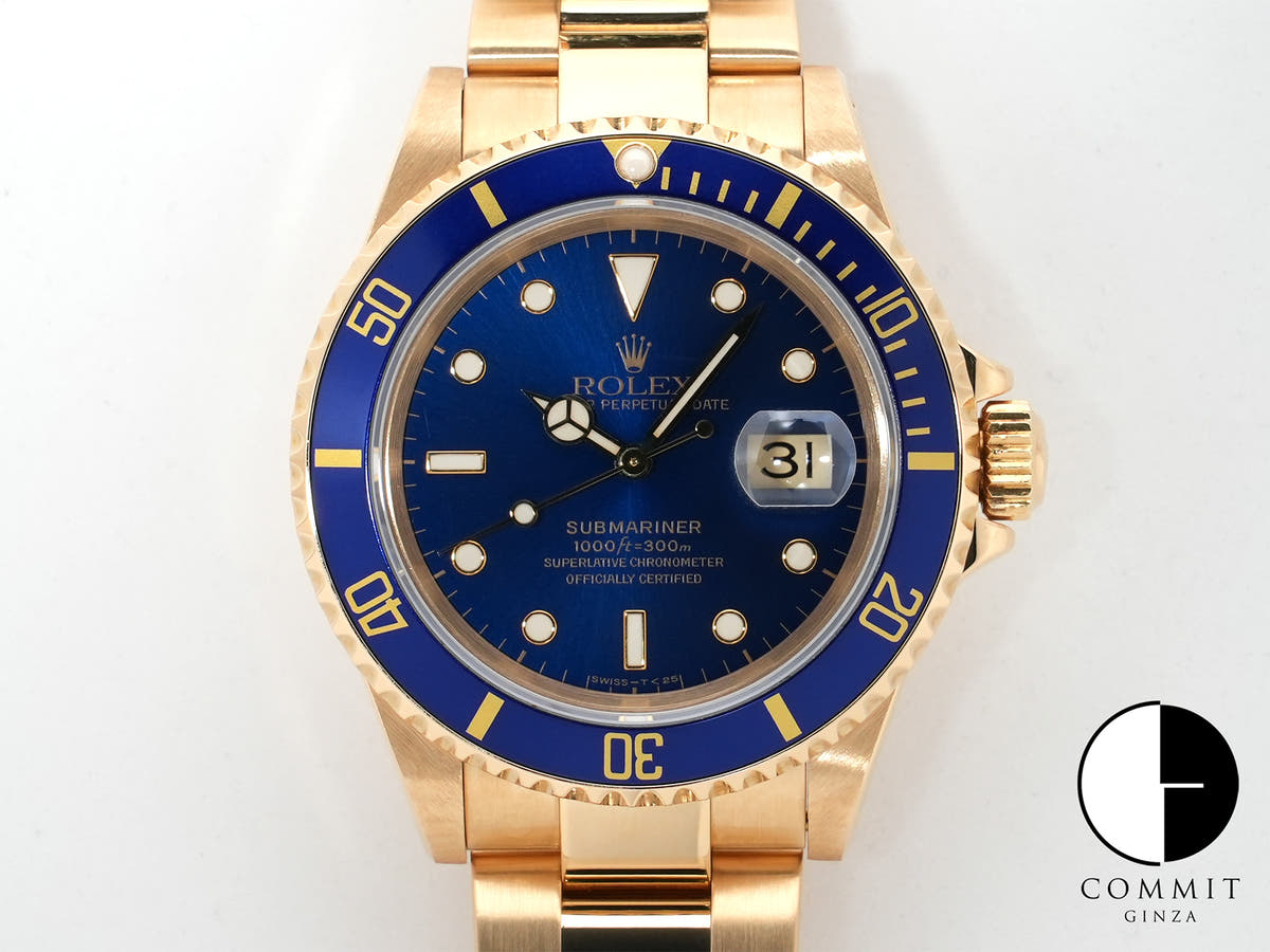 ロレックス サブマリーナー デイト Ref.16618 イエローゴールド ブルー文字盤 美中古 cnzvpx4m