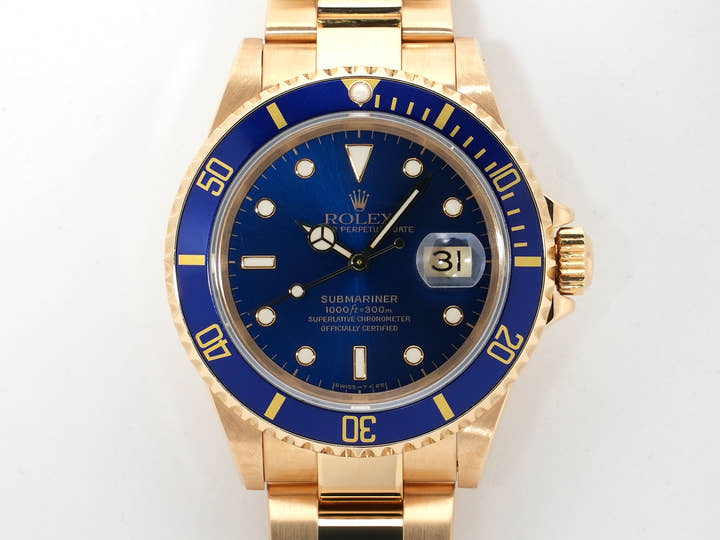 ロレックス サブマリーナー デイト Ref.16618 イエローゴールド ブルー文字盤 美中古 cnzvpx4m