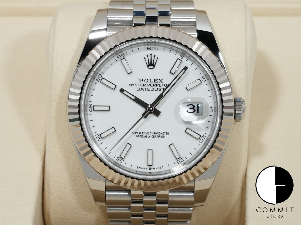 Rolex Datejust 41 Ref. 126334 Stainless Steel/White Gold White Dial Jubilee Bracelet Excellent Condition mddonpv5