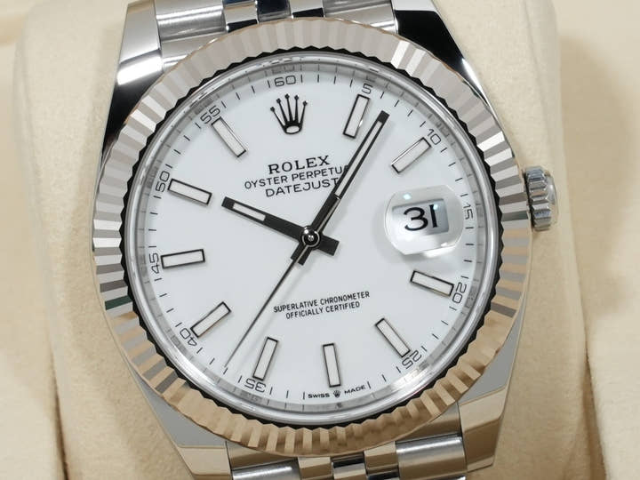 Rolex Datejust 41 Ref. 126334 Stainless Steel/White Gold White Dial Jubilee Bracelet Excellent Condition mddonpv5