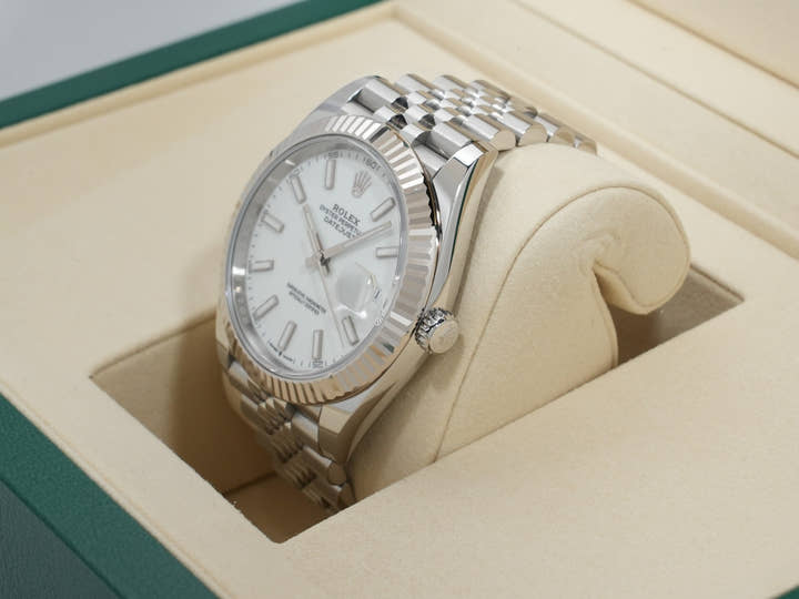 Rolex Datejust 41 Ref. 126334 Stainless Steel/White Gold White Dial Jubilee Bracelet Excellent Condition mddonpv5