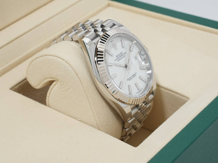 Rolex Datejust 41 Ref. 126334 Stainless Steel/White Gold White Dial Jubilee Bracelet Excellent Condition mddonpv5