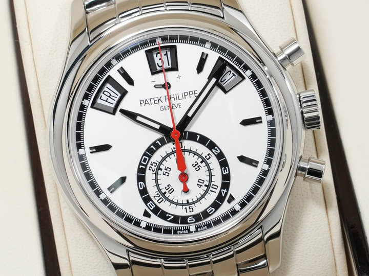 パテックフィリップ アニュアルカレンダー クロノグラフ Ref.5960/1A-001 ステンレススチール シルバー文字盤 中古 5whq4xwc