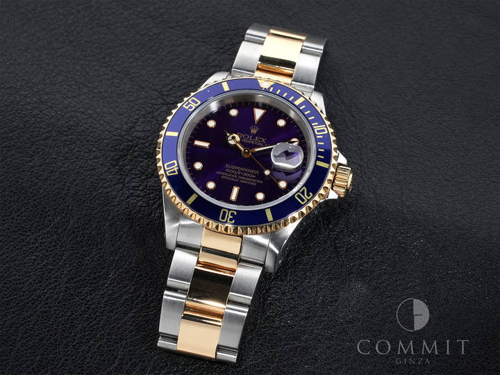 Pre-owned Rolex Submariner Date Ref. 16613 in Stainless Steel/Yellow Gold with Blue Dial (awsaj6fc)