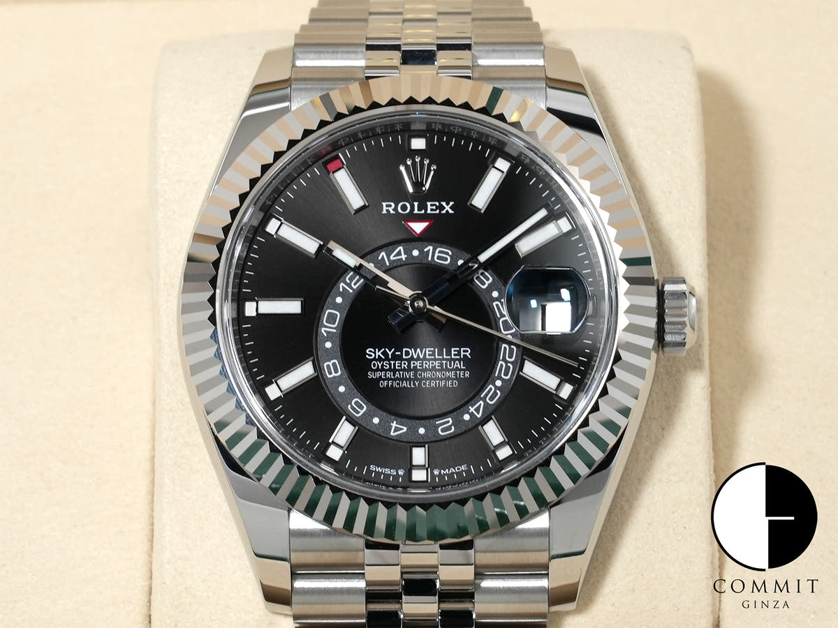 Rolex Sky-Dweller Ref. 336934 Stainless Steel/White Gold Black Dial Jubilee Bracelet Unused c4hd4mka