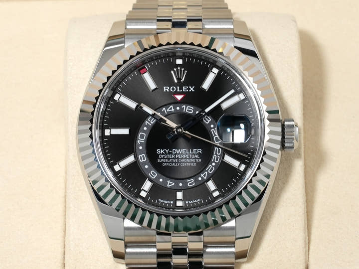 Rolex Sky-Dweller Ref. 336934 Stainless Steel/White Gold Black Dial Jubilee Bracelet Unused c4hd4mka