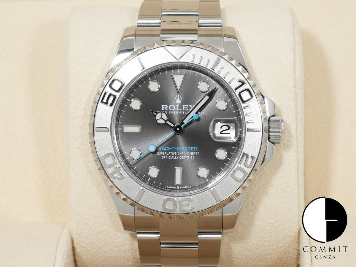 Rolex Yacht-Master 37 Ref. 268622 Stainless Steel/Platinum Slate Dial Excellent Condition ffywv8p4
