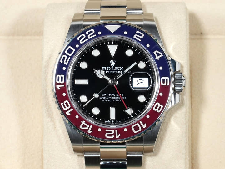 ロレックス GMTマスターII Ref.126710BLRO ステンレススチール ブラック文字盤 オイスターブレスレット 美品 mnefq32f