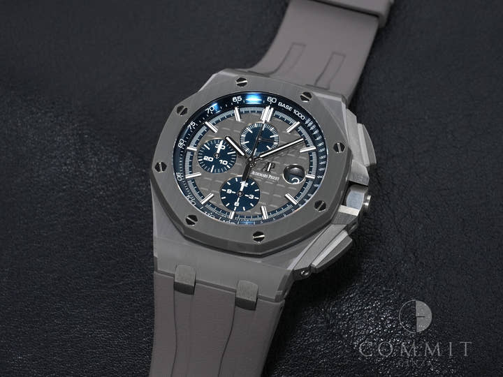 オーデマピゲ ロイヤルオーク オフショア クロノグラフ Ref.26405CG.OO.A004CA.01 セラミック グレーxブルー文字盤 美品 8ptsvypa