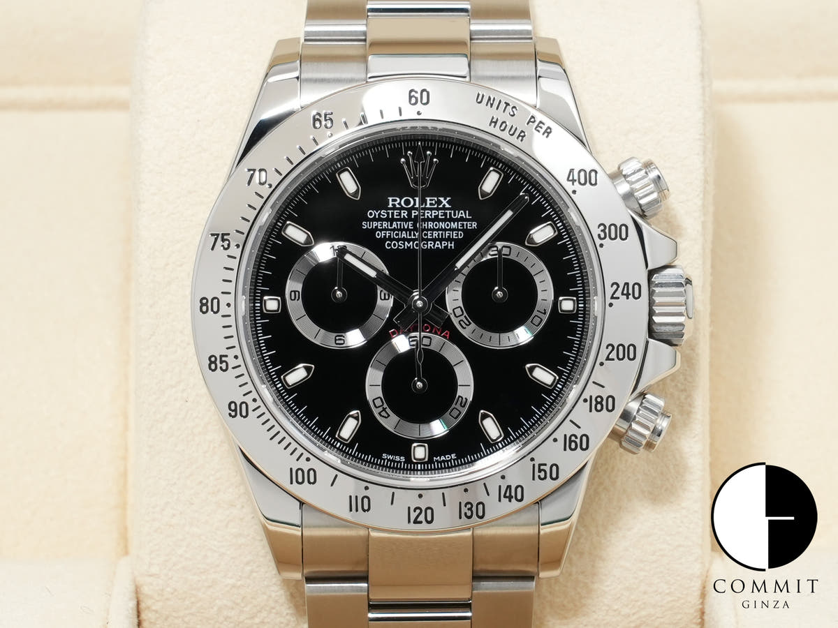Rolex Daytona Ref. 116520 Stainless Steel Black Dial Excellent Condition 7wtz23ik