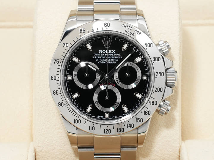 Rolex Daytona Ref. 116520 Stainless Steel Black Dial Excellent Condition 7wtz23ik