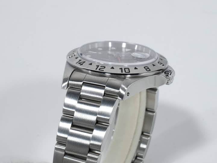 ロレックス エクスプローラーII Ref.16570 ステンレススチール ブラック文字盤 オイスターブレスレット 美中古 fucf549r