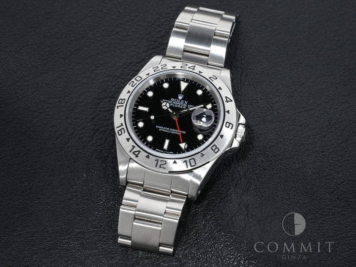 ロレックス エクスプローラーII Ref.16570 ステンレススチール ブラック文字盤 オイスターブレスレット 美中古 fucf549r