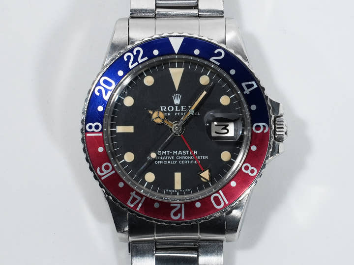 Pre-owned Rolex GMT-Master Ref. 1675 Stainless Steel with Black Dial and Oyster Bracelet (kwnjg8zj)