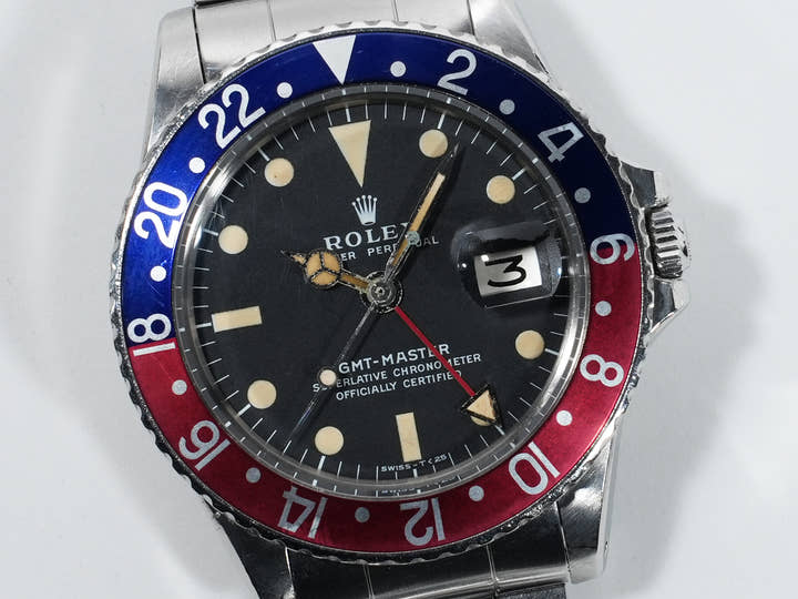 Pre-owned Rolex GMT-Master Ref. 1675 Stainless Steel with Black Dial and Oyster Bracelet (kwnjg8zj)