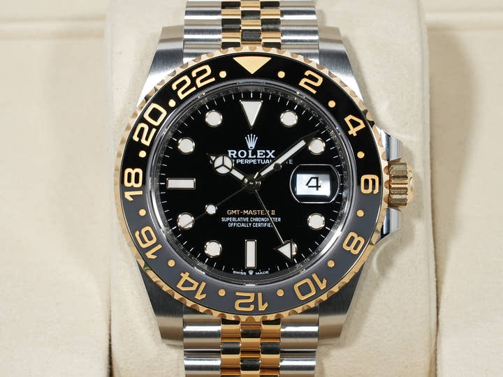 ロレックス GMTマスターII Ref.126713GRNR ステンレススチール/イエローゴールド ブラック文字盤 ジュビリーブレスレット 未使用 xgy5o789