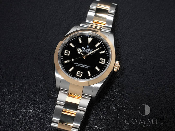 ロレックス エクスプローラー36 Ref.124273 ステンレススチール/イエローゴールド ブラック文字盤 オイスターブレスレット 極美品 jn37i798