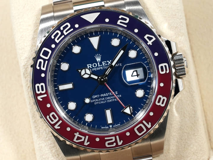ロレックス GMTマスターII Ref.126719BLRO ホワイトゴールド ミッドナイトブルー文字盤 オイスターブレスレット 美中古 ic7z5gyy