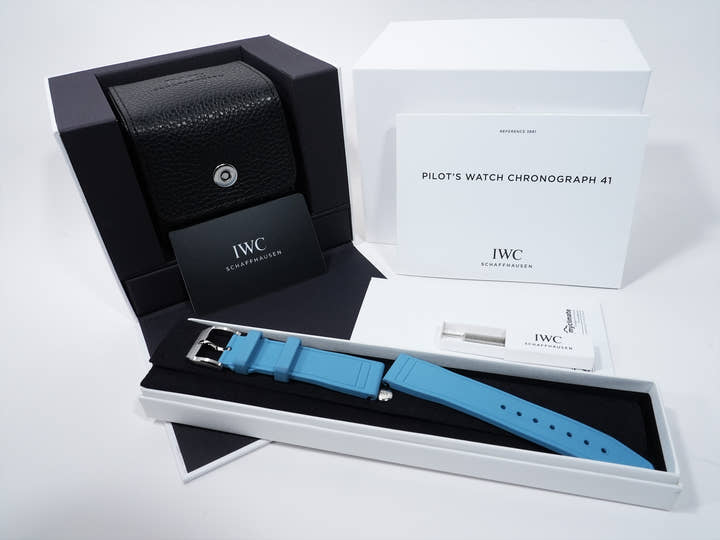 IWC パイロットウォッチ クロノグラフ 41 Ref.IW388117 ステンレススチール ライトブルー文字盤 極美品 e29rrw54