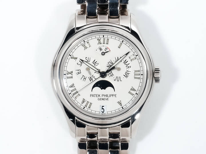 パテックフィリップ アニュアルカレンダー ムーンフェイズ Ref.5036/1G-017 ホワイトゴールド シルバー文字盤 中古 rk7xrgp6