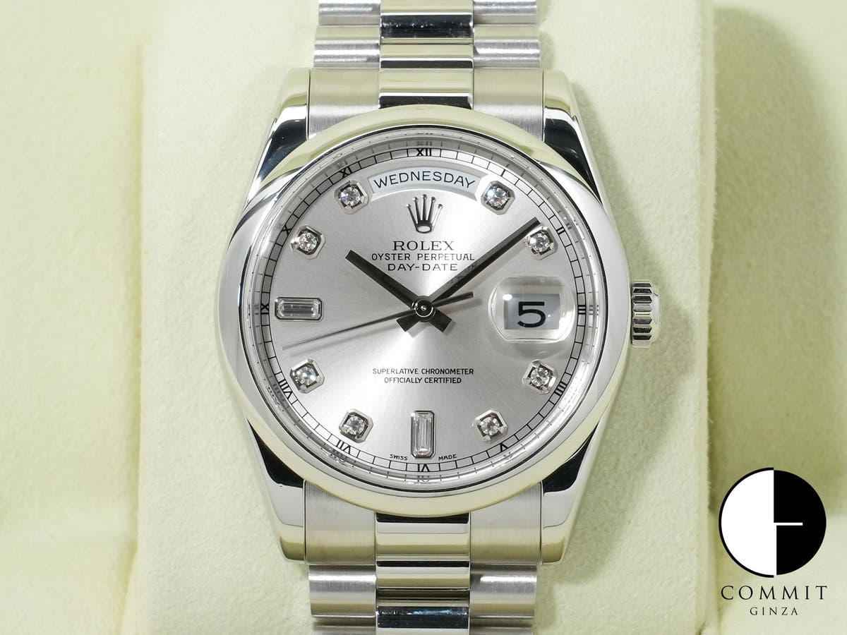 ロレックス デイデイト36 Ref.118206A プラチナ グレー文字盤 中古 8ipw62zu