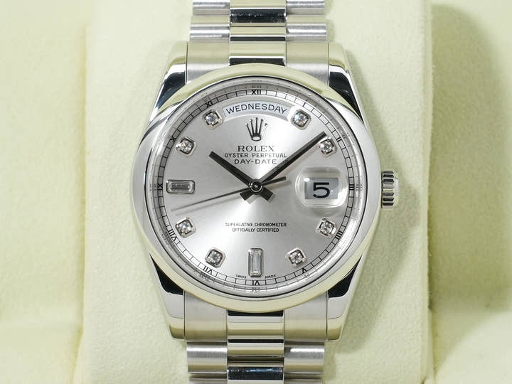 ロレックス デイデイト36 Ref.118206A プラチナ グレー文字盤 中古 8ipw62zu