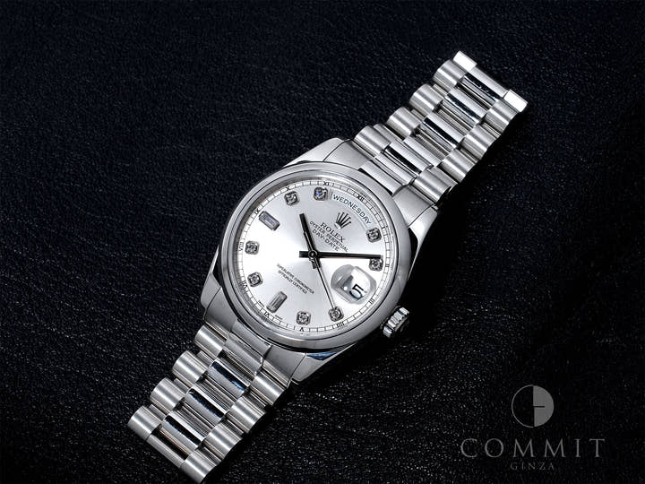 ロレックス デイデイト36 Ref.118206A プラチナ グレー文字盤 中古 8ipw62zu