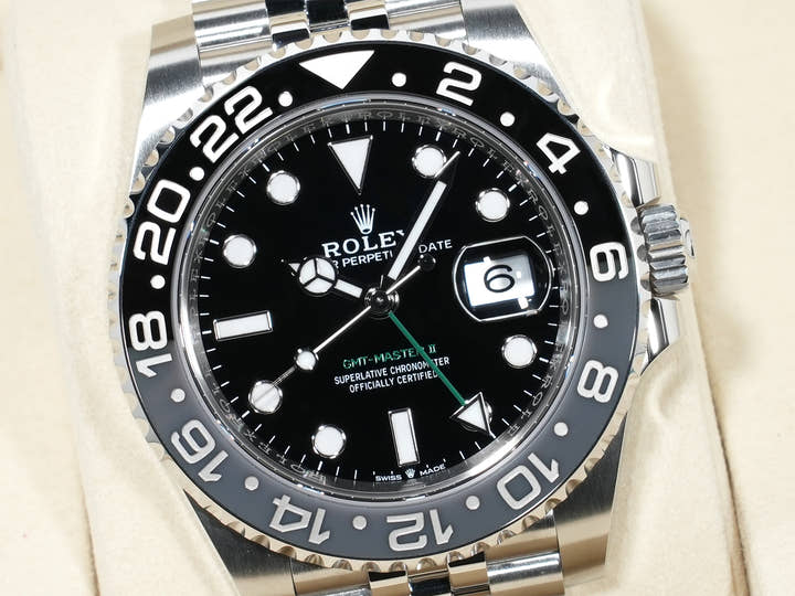 ロレックス GMTマスターII Ref.126710GRNR ステンレススチール ブラック文字盤 ジュビリーブレスレット 未使用 aiyh4xv5