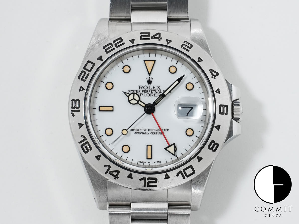 Pre-owned Rolex Explorer II Ref. 16550 Stainless Steel White Dial Oyster Bracelet isiibo2z