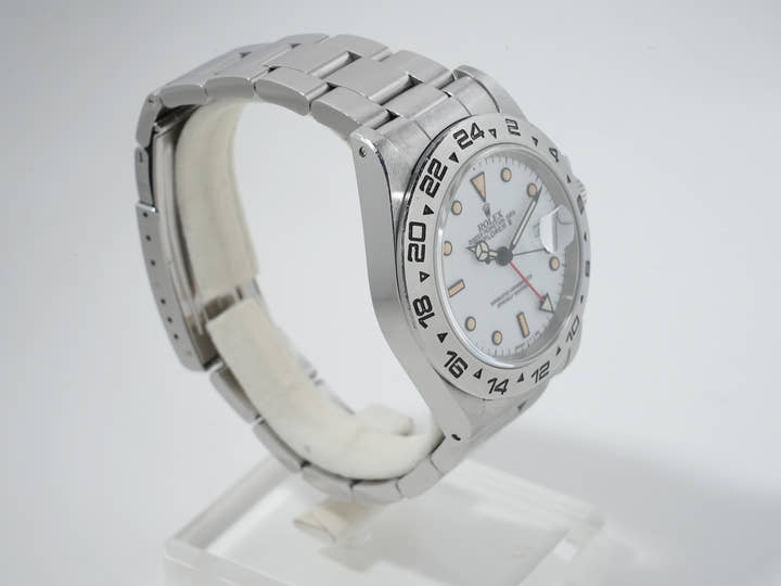 Pre-owned Rolex Explorer II Ref. 16550 Stainless Steel White Dial Oyster Bracelet isiibo2z