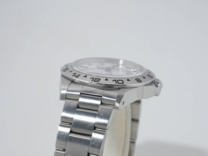Pre-owned Rolex Explorer II Ref. 16550 Stainless Steel White Dial Oyster Bracelet isiibo2z