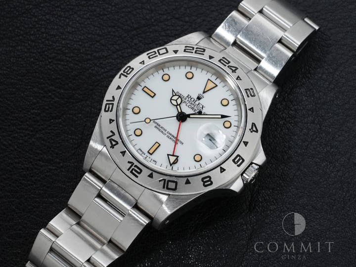 Pre-owned Rolex Explorer II Ref. 16550 Stainless Steel White Dial Oyster Bracelet isiibo2z
