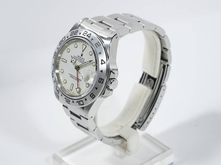 ロレックス エクスプローラーII Ref.16550 ステンレススチール アイボリー文字盤 オイスターブレスレット 中古 wt4f4dqx