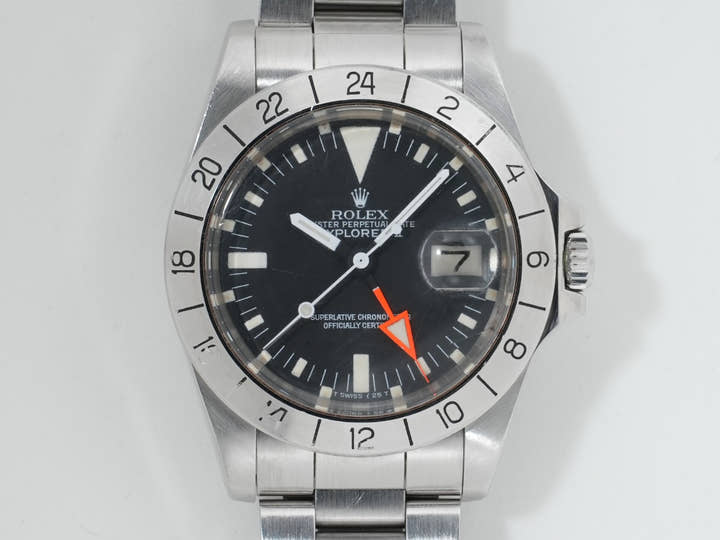 ロレックス エクスプローラーII Ref.1655 ステンレススチール ブラック文字盤 オイスターブレスレット 中古 u8in292o