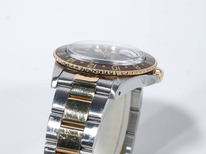 ロレックス GMTマスター Ref.1675/3 ステンレススチール/イエローゴールド ブラウン文字盤 オイスターブレスレット 中古 dtwmxxx3
