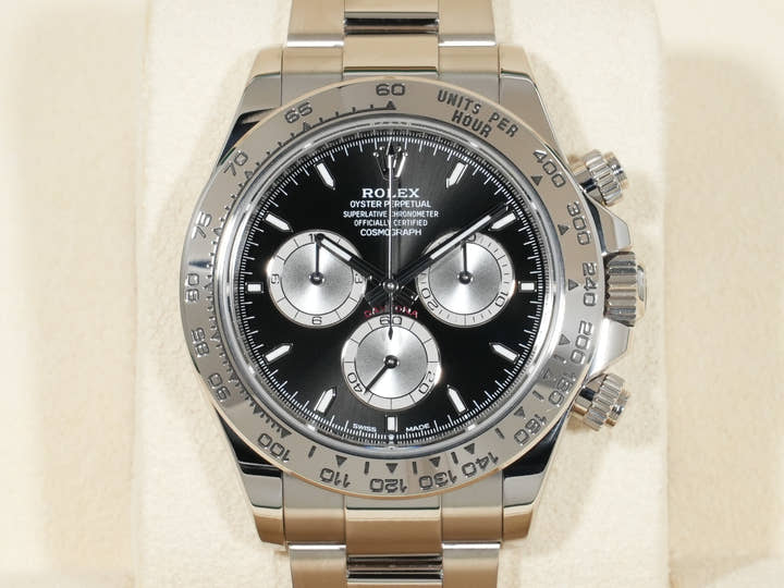 Rolex Daytona Ref. 126509 White Gold with Bright Black and Steel Dial, Excellent Condition 9ao38rup